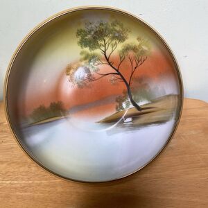 Vtg Noritake Serving Bowl Swan on The Lake 8" Serving Bowl Country Japan *Read*